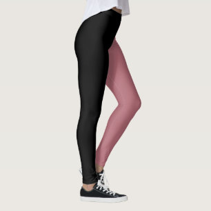 Trendy Two Colours Black and Rose Gold Leggings