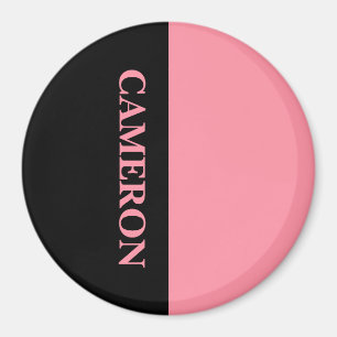 Trendy Two Colours   Name   Black and Salmon Pink Magnet