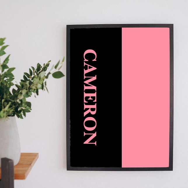 Trendy Two Colours | Name | Black and Salmon Pink Poster (Creator Uploaded)