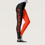 Trendy Two Colours | Name | Black and Scarlet Leggings<br><div class="desc">Trendy Two Colours | Personalised Name | Black and Scarlet Leggings</div>