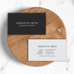 Trendy Typewriter Dark Grey Social Media Business Card