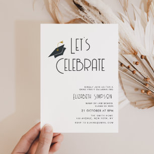 trendy typobgraphy graduation party invitation