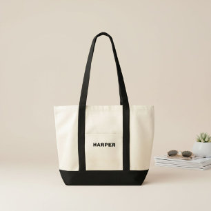  Trendy typography black and white simple modern  Tote Bag