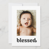 Trendy typography Blessed Cross Baby Baptism Photo