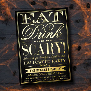 Trendy Typography Eat, Drink & Be Scary Halloween