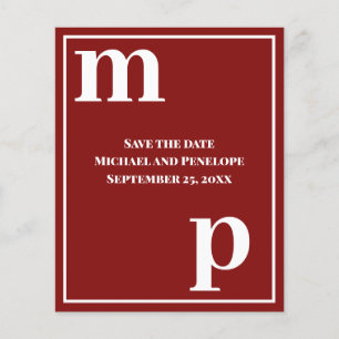 Trendy Typography Garnet Red Budget Save the Date Flyer