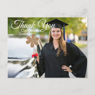 Trendy Typography Graduation Thank Postcard