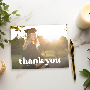 Trendy Typography Graduation Thank You Postcard