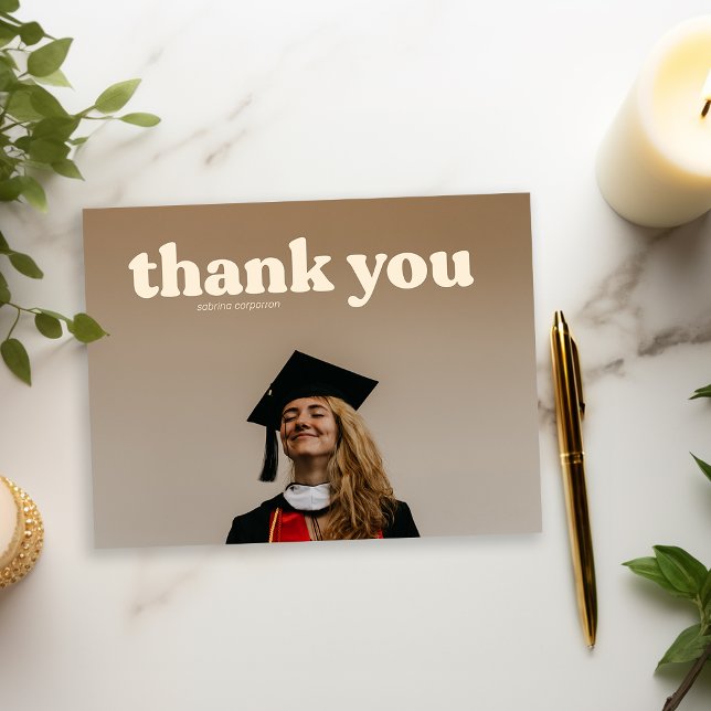 Trendy Typography Graduation Thank You  Postcard (Creator Uploaded)