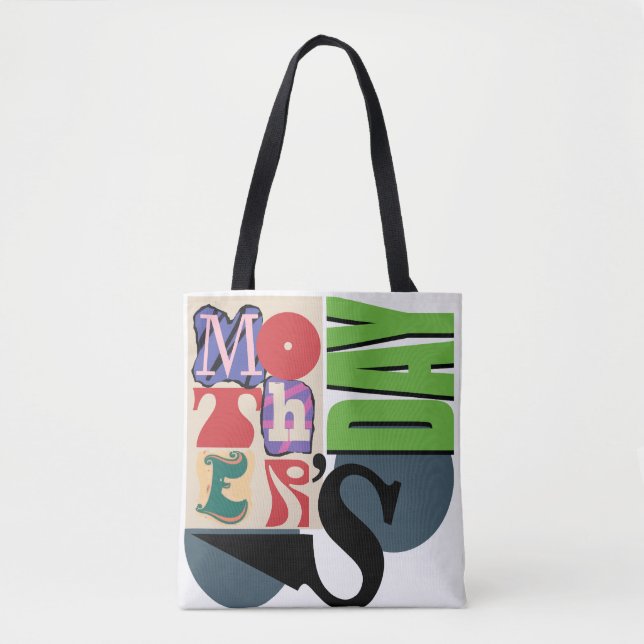 Trendy Typography Tribute: Mother's Day Tote BTote (Front)