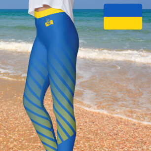 Trendy Ukraine & Ukrainian Flag fashion / sports Leggings