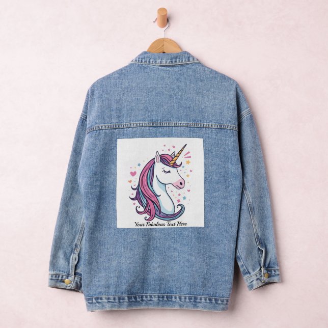 Trendy Unicorn Customizable Magical Fashion Gift  Denim Jacket (Hangar)