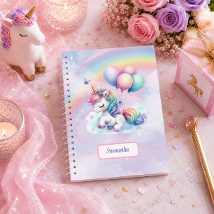 Trendy Unicorn Magical Day Girl Birthday Personali Notebook