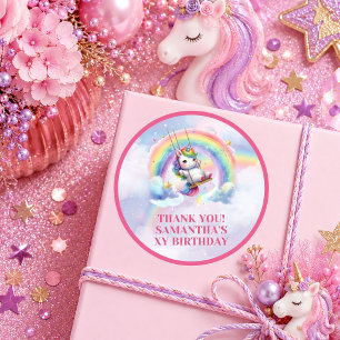 Trendy Unicorn Magical Day Pastel Birthday Sticker