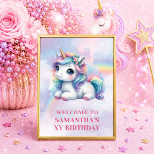 Trendy Unicorn Magical Pastel Girl Welcome Sign