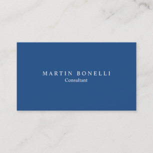 Trendy Unique Blue Plain Clean Business Card