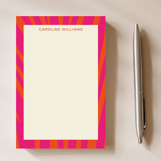 Trendy Unique Bold Red Pink Abstract Girly Name Post-it Notes (Creator Uploaded)