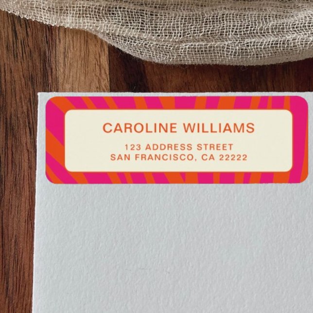 Trendy Unique Bold Red Pink Return Address  Label (Creator Uploaded)