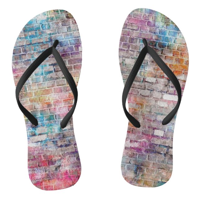 Trendy Unique colourful Brick Wall Thongs (Footbed)
