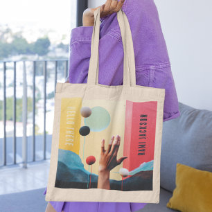 Trendy Unique Cool Coloful Abstract Name  Tote Bag