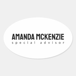 Trendy Unique Creative Minimalist Design Oval Sticker