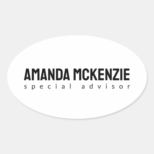 Trendy Unique Creative Minimalist Design Oval Sticker (Front)