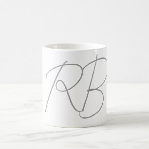 Trendy Unique Creative Monogram Initial Letters Coffee Mug