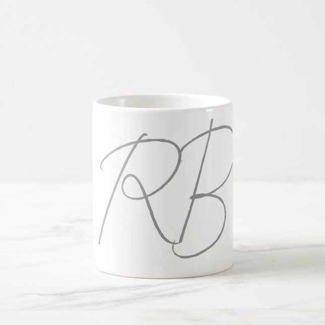 Trendy Unique Creative Monogram Initial Letters Coffee Mug (Center)