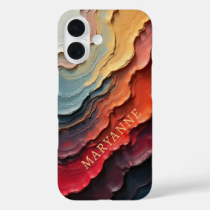 Trendy Unique Dried Paint Colours iPhone 16 Case