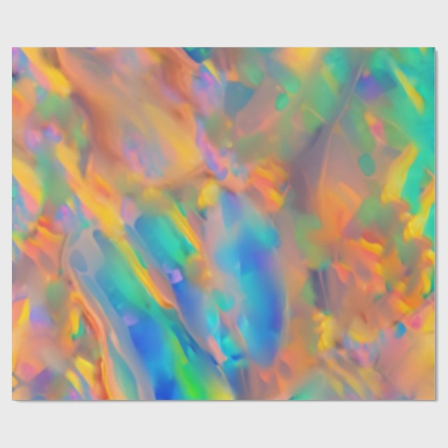 Trendy Unique faux holographic opal Wrapping Paper (Flat)