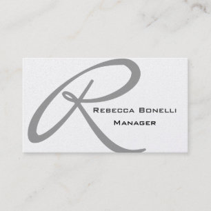 Trendy Unique Grey Monogram Business Card