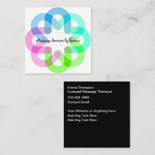 Trendy Unique Massage Therapist Business Cards