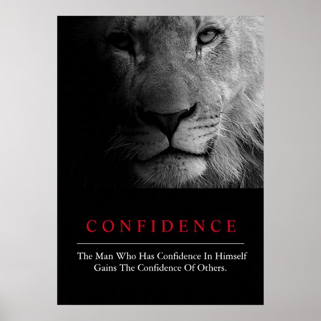 Trendy Unique Motivational Confidence Lion Poster (Front)