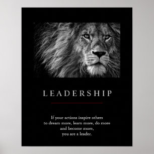 Trendy Unique Motivational Leadership Lion Poster