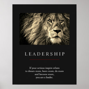 Trendy Unique Motivational Leadership Lion Poster