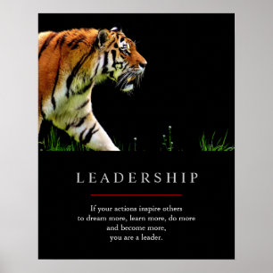 Trendy Unique Motivational Leadership Tiger Poster