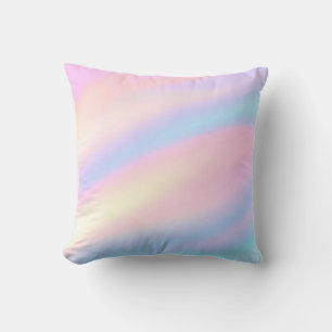 Trendy Unique pastel Pink Blue abstract waves Cushion