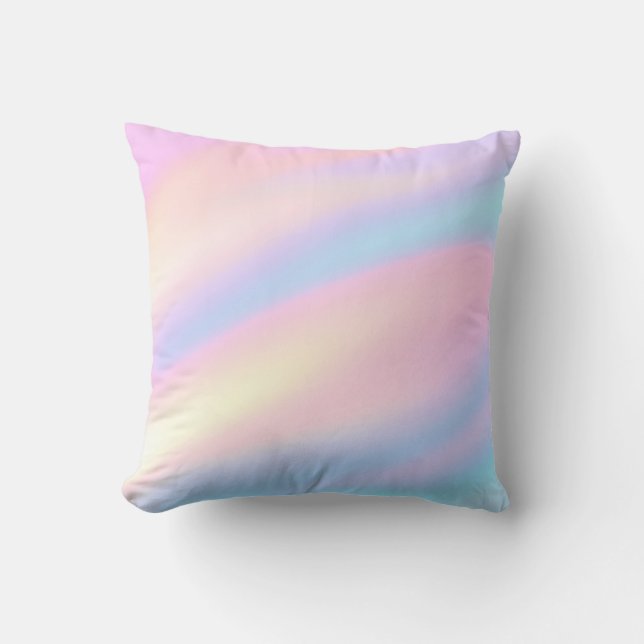 Trendy Unique pastel Pink Blue abstract waves Cushion (Front)
