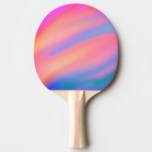 Trendy Unique Pink Blue green abstract waves Ping Pong Paddle