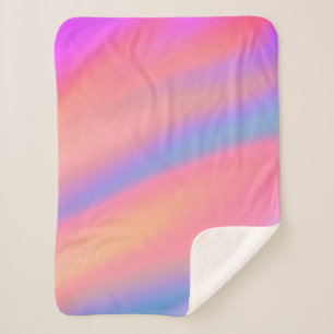 Trendy Unique Pink Blue green abstract waves Sherpa Blanket