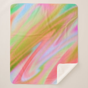 Trendy Unique Pink Blue green abstract waves Sherpa Blanket