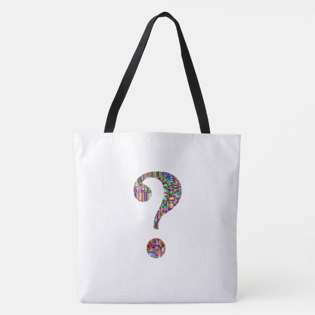 Trendy Unique Question Mark Tote Bag (Front)
