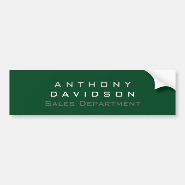 Trendy Up Forest Green Minimalist Business Bumper Sticker (Front)