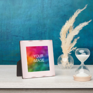 Trendy Upload Your Photo or Logo Rose Gold Easel Plaque