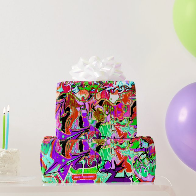 Trendy urban graffiti party  wrapping paper (Party Gifts)