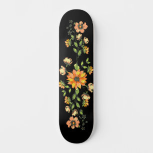 Trendy Urban Street Art Inspired Floral Deck Skateboard