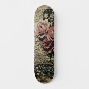 Trendy Urban Street Art Inspired Floral Skateboard