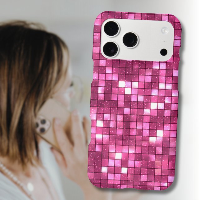 Trendy Valentine Hot Pink Disco Style Square (Creator Uploaded)