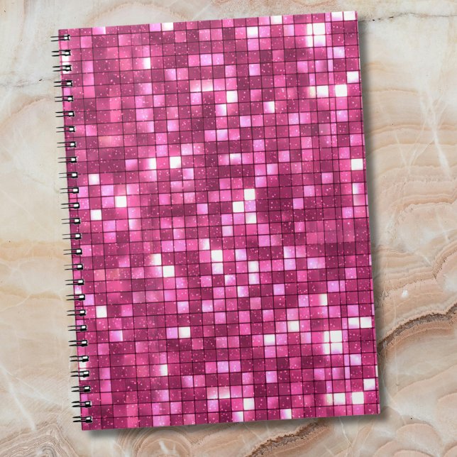 Trendy Valentine Hot Pink Disco Style Square Notebook (Creator Uploaded)