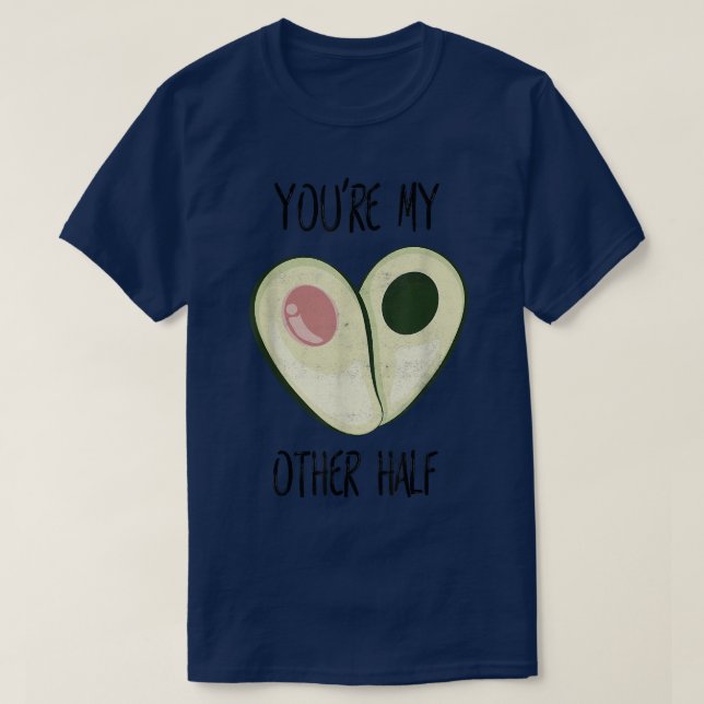 Trendy Valentines Day Avocado Heart  T-Shirt (Design Front)